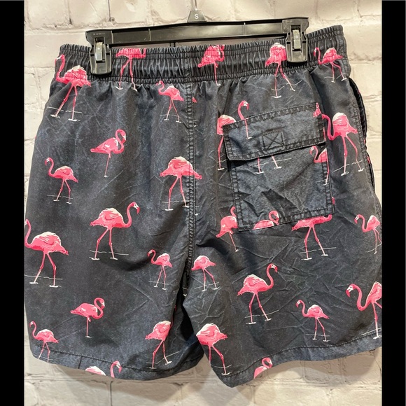 MEN'S BLACK SWIM SHORTS WITH PELICANS GRAPHIC SIZE L - Picture 4 of 9
